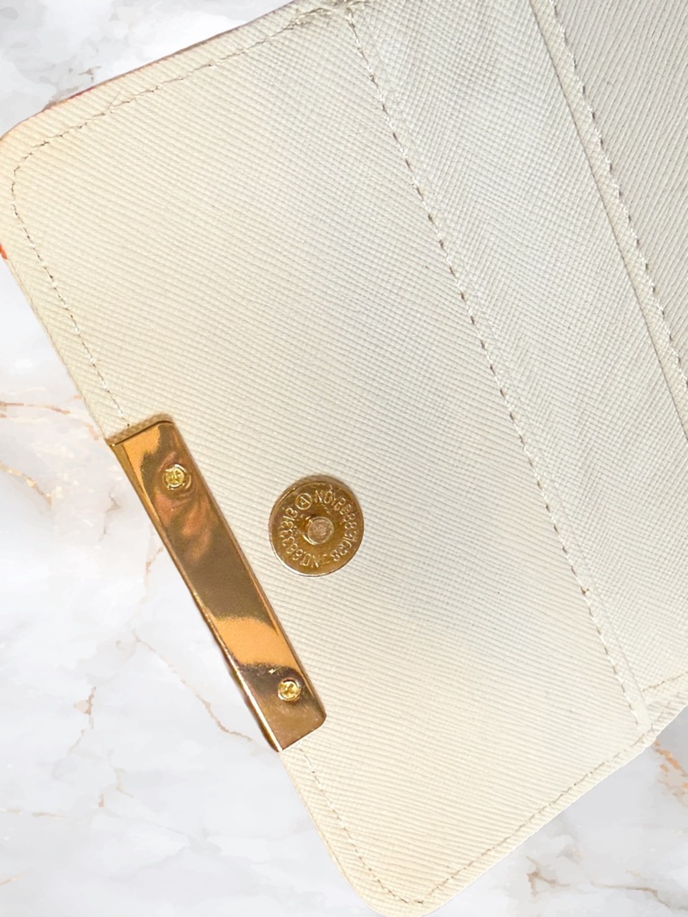NWT Monogram Inspired Vegan Trifold Wallet Compact Snap Closure - Picture 8 of 8